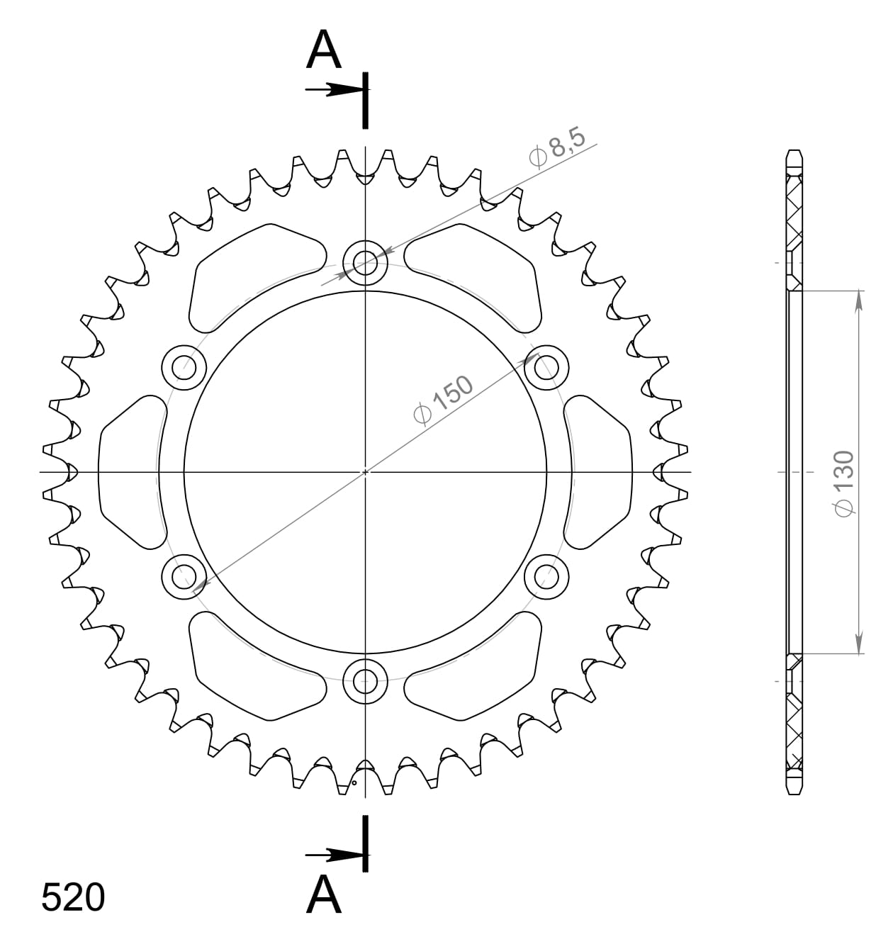Supersprox Alumiini takaratas RAL-245:44 Hopea