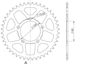 Supersprox Alumiini takaratas RAL-2698:43 Musta