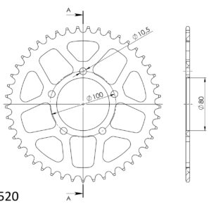 Supersprox Alumiini takaratas RAL-2698:45 Musta