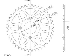 Supersprox Alu Takaratas KTM DUKE 125/200 Oranssi 45