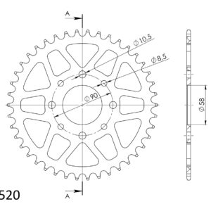 Supersprox Alu Takaratas KTM DUKE 125/200 Oranssi 45