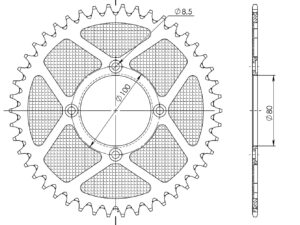 Supersprox Alumiini takaratas RAL-2802/2:46 Musta