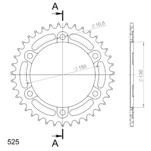 Supersprox Alumiini takaratas RAL-300:39 Musta
