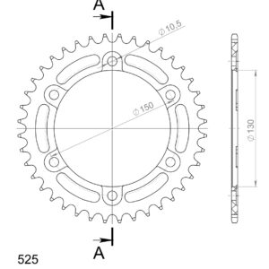 Supersprox Alumiini takaratas RAL-300:40 Musta