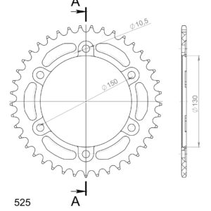 Supersprox Alumiini takaratas RAL-300:41 Musta