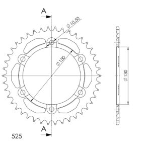 Supersprox Alumiini takaratas RAL-300:42 Musta