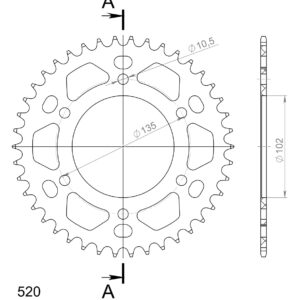 Supersprox Alumiini takaratas RAL-401:42 Punainen