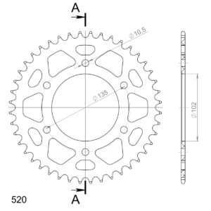 Supersprox Alumiini takaratas RAL-401:44 Punainen