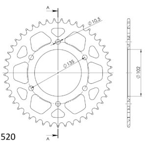 Supersprox Alumiini takaratas RAL-401:45 Punainen
