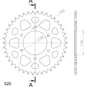 Supersprox Alumiini takaratas RAL-404:42 Punainen