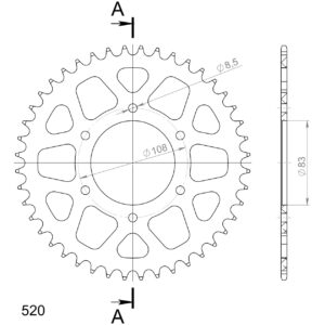 Supersprox Alumiini takaratas RAL-404:44 Punainen