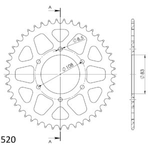 Supersprox Alumiini takaratas RAL-404:45 Punainen