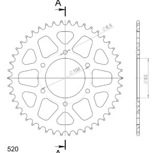 Supersprox Alumiini takaratas RAL-404:46 Punainen
