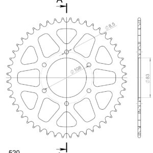 Supersprox Alumiini takaratas RAL-404:48 Punainen