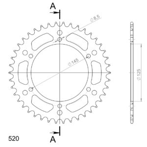 Supersprox Alumiini takaratas RAL-405:42 Punainen