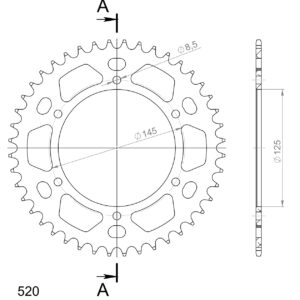 Supersprox Alumiini takaratas RAL-405:44 Punainen