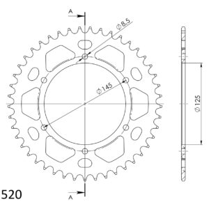 Supersprox Alumiini takaratas RAL-405:45 Punainen