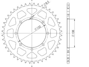 Supersprox Alumiini takaratas RAL-413:44 Punainen