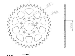 Supersprox Alumiini takaratas RAL-451:39 Musta