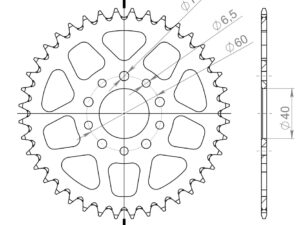 Supersprox Alumiini takaratas RAL-451:40 Musta