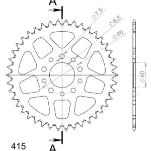 Supersprox Alumiini takaratas RAL-451:42 Musta