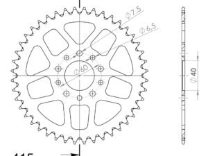 Supersprox Alumiini takaratas RAL-451:44 Musta