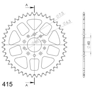 Supersprox Alumiini takaratas RAL-451:44 Musta