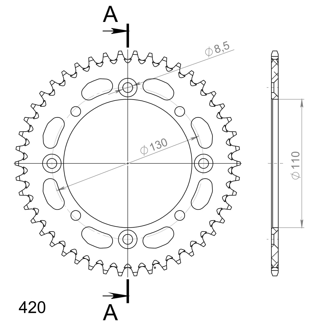 Supersprox Alumiini takaratas RAL-455:46 Kulta