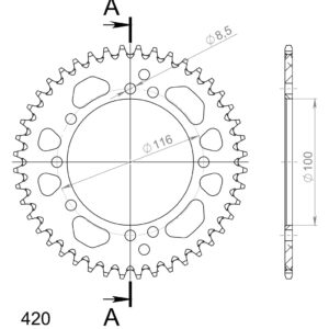 Supersprox Alumiini takaratas RAL-457:43 Vihreä