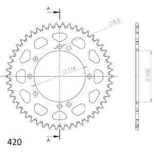 Supersprox Alumiini takaratas RAL-457:50 Vihreä