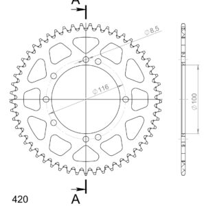 Supersprox Alumiini takaratas RAL-457:53 Kulta