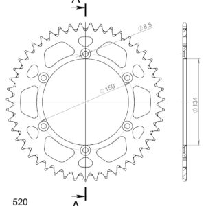Supersprox Alumiini takaratas RAL-460:47 Hopea