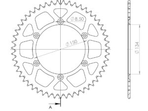 Supersprox Alumiini takaratas RAL-460:52 Kulta