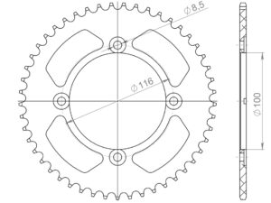 Supersprox Alumiini takaratas RAL-462:49 Musta