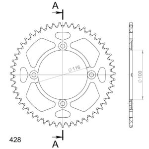 Supersprox Alumiini takaratas RAL-462:50 Musta