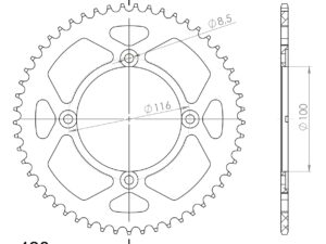 Supersprox Alumiini takaratas RAL-462:53 Musta