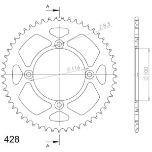 Supersprox Alumiini takaratas RAL-462:53 Musta