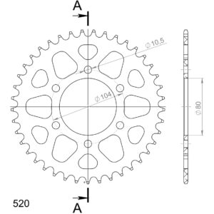 Supersprox Alumiini takaratas RAL-478:40 Kulta