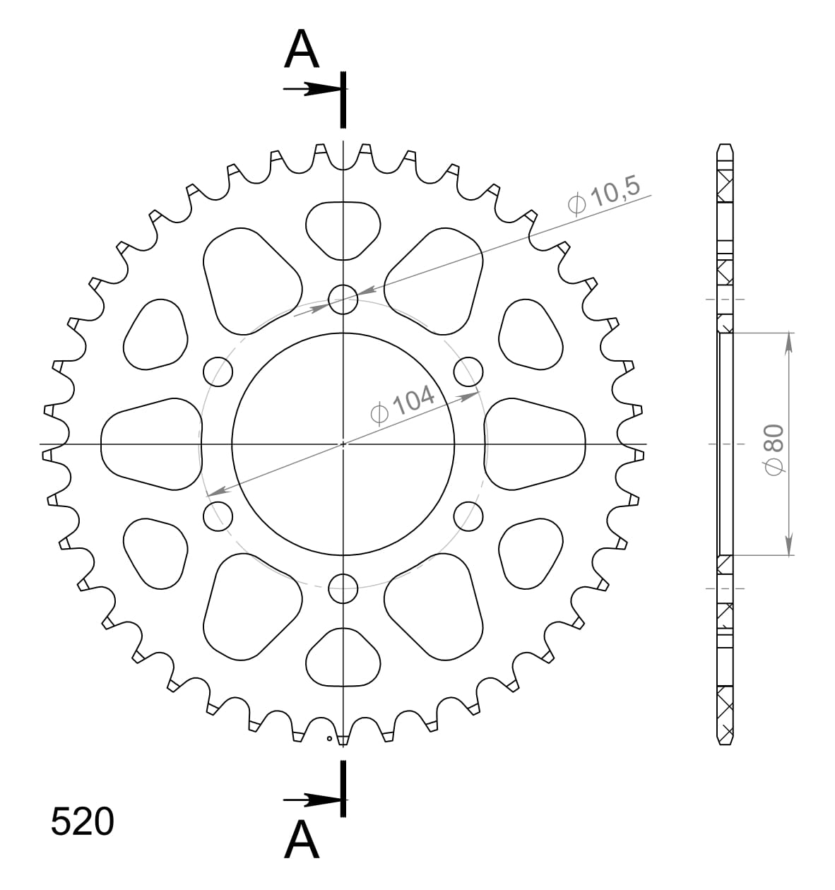 Supersprox Alumiini takaratas RAL-478:40 Kulta