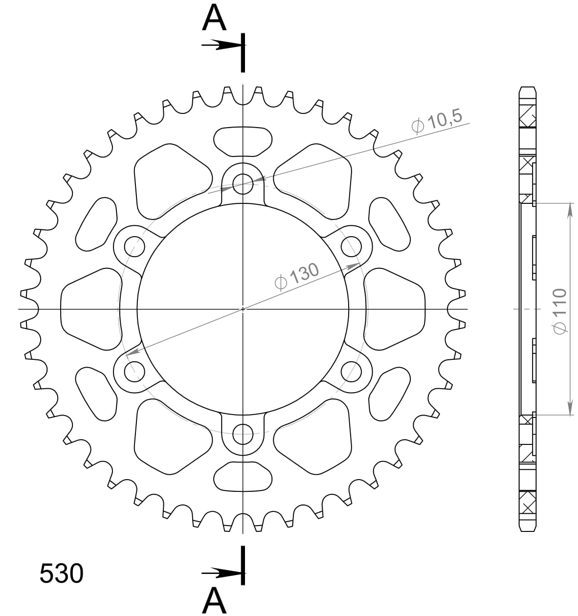 Supersprox Alumiini takaratas RAL-479:44 Musta