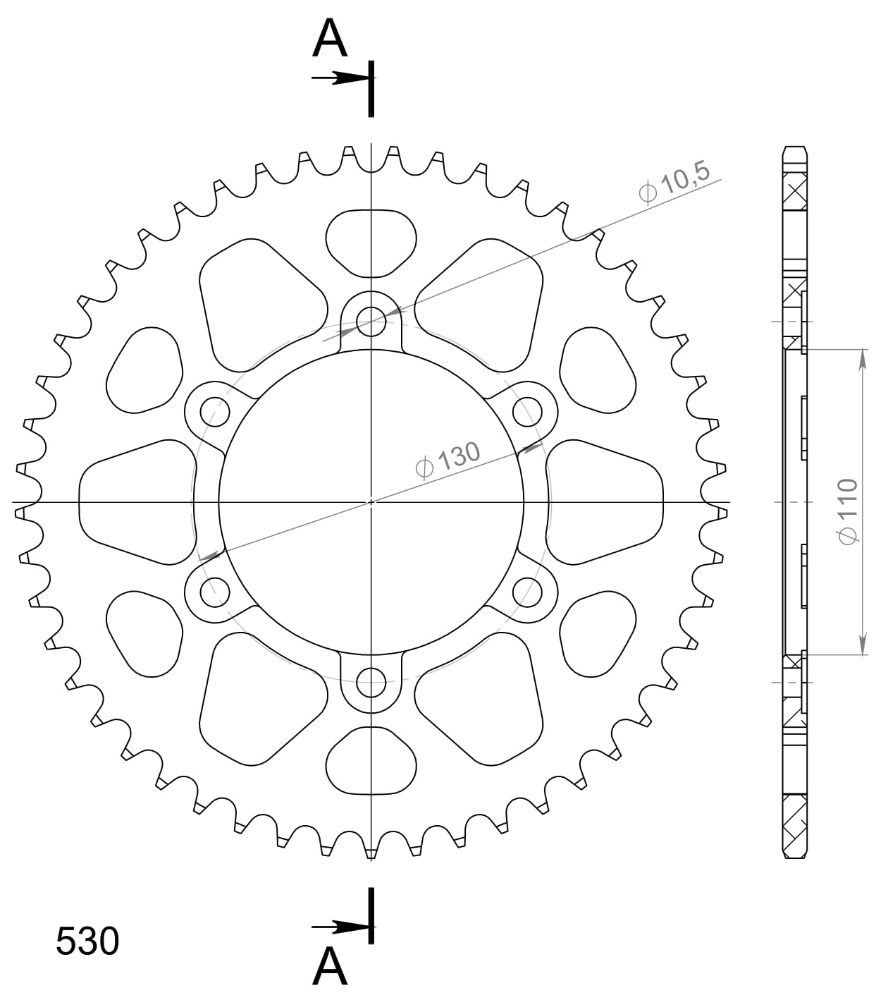 Supersprox Alumiini takaratas RAL-479:49 Musta