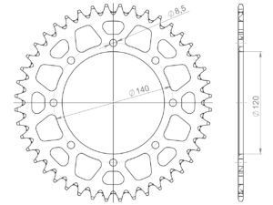 Supersprox Alumiini takaratas RAL-487:43 Musta