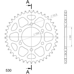 Supersprox Alumiini takaratas RAL-488:41 Musta