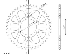 Supersprox Alumiini takaratas RAL-488:43 Musta