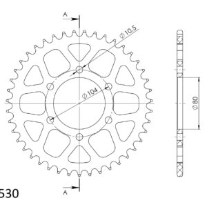 Supersprox Alumiini takaratas RAL-488:43 Musta