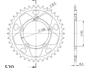 Supersprox Alumiini takaratas RAL-491:38 Musta