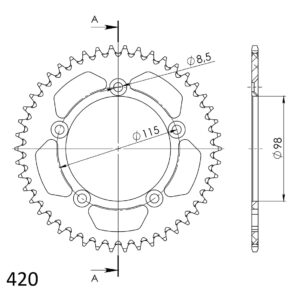Supersprox Alumiini takaratas RAL-4:46 Sininen