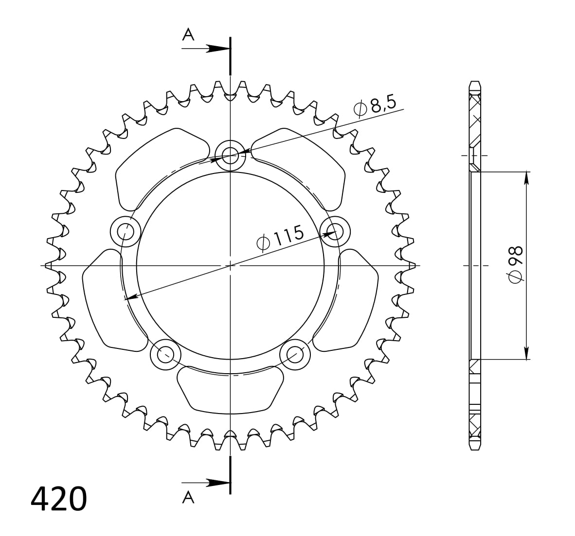 Supersprox Alumiini takaratas RAL-4:46 Sininen