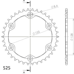 Supersprox Alumiini takaratas RAL-613:38 Musta