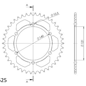 Supersprox Alumiini takaratas RAL-6611:42 Musta